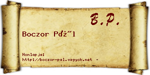 Boczor Pál névjegykártya